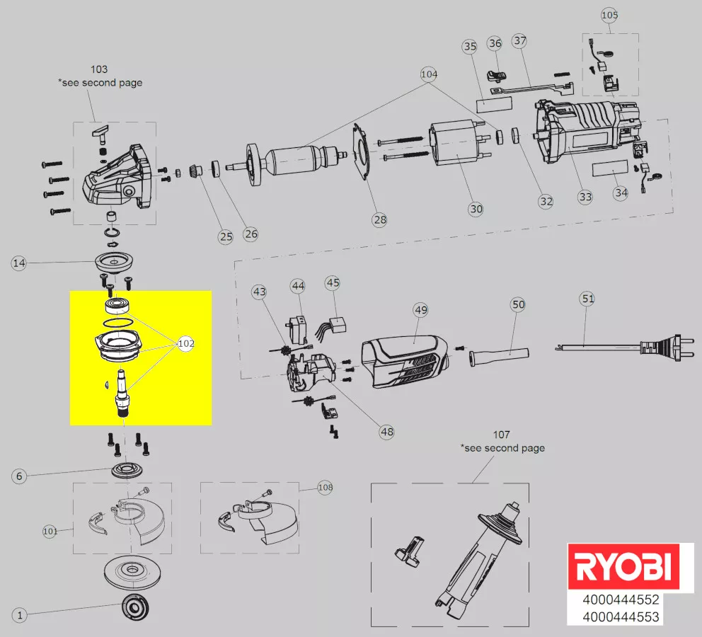 flasque de palier réf. 5131033649 Ryobi